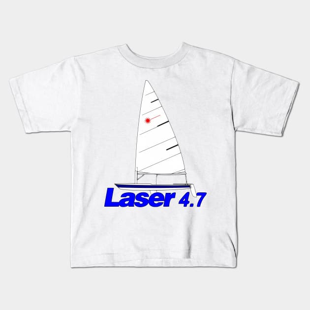 Laser 4.7 -laser sailing class dinghy- Kids T-Shirt by Regatta Merch